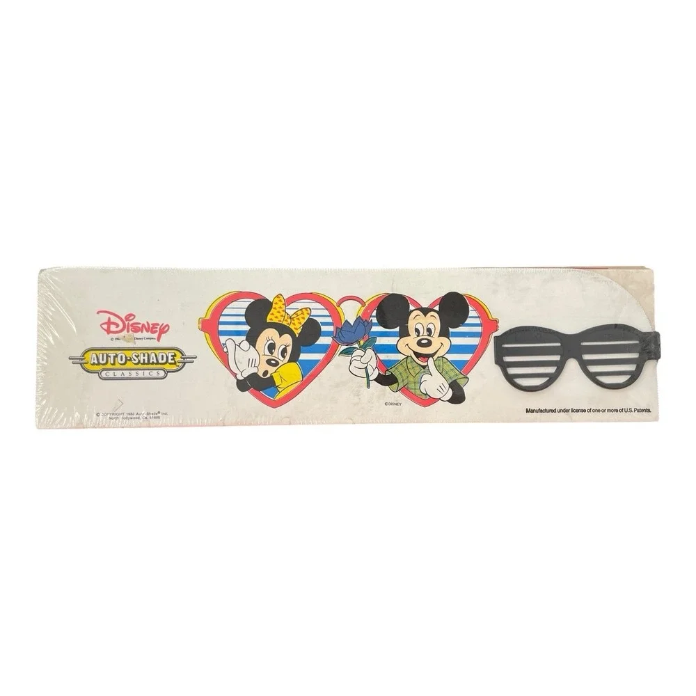 Disney Mickey & Minnie Mouse Hearts Auto Shade‎ Sun Visor & Black Glasses